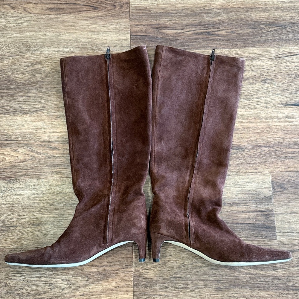 STAUD Brown Suede Knee-High Boots - Picture 5 of 8